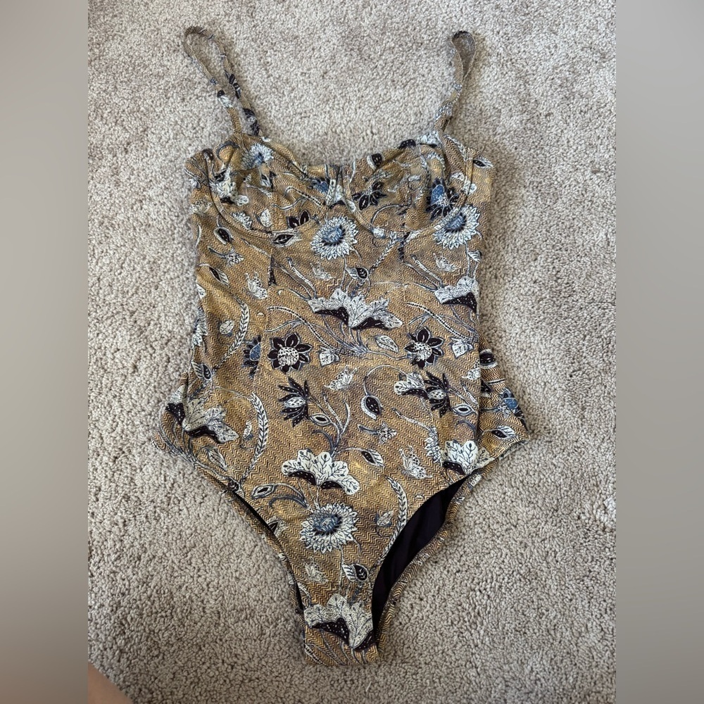 Ulla Johnson- Multicolored Floral Underwire One Piece Swimsuit - Picture 8 of 9